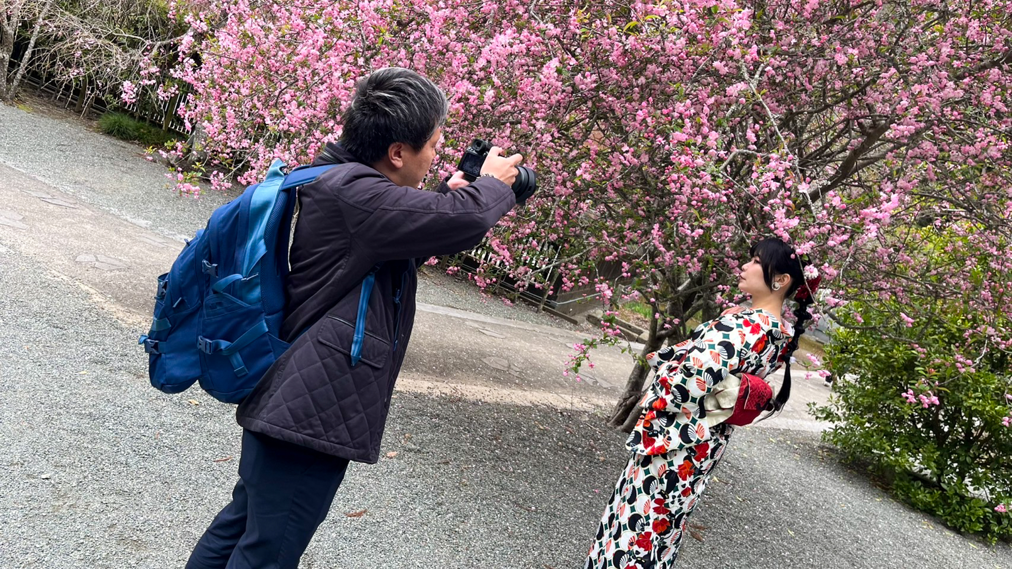 着物屋さんの春の撮影