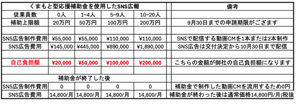 くまもと型応援補助金を使用したSNS広報