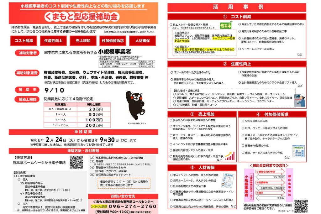 くまもと型応援補助金 SNS HP